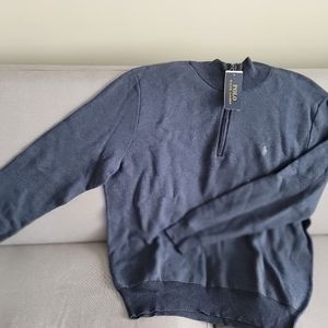 Zip up navy blue turtle neck